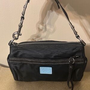 Coach Vintage Nylon/ Leather Barrel  Bag
